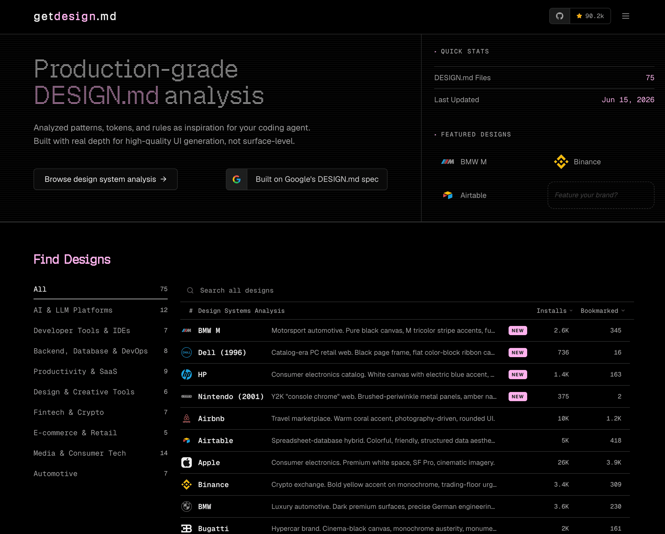 getdesign.md：AIコーディングエージェント向けDESIGN.mdという新しいデザイン参照のかたち